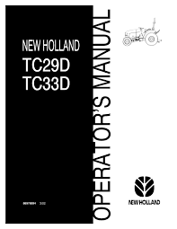 Cart New Holland Tc29da Tc33d Boomer Maintenance Manual
