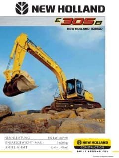 New Holland E305b specs Service Manual