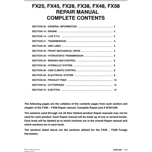 New Holland Nh Fx25 Fx45 Harvesters Parts Manual New Holland Nh Fx25 Fx45 Harvesters Parts Manual