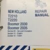 New Holland T2210 T2220 Cnh Quick Hitch 2030 2035 Boomer Operator Maintenance Manual