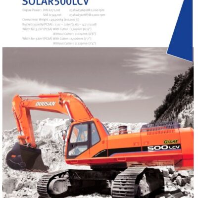 Daewoo Doosan Solar 500lc-v Excavator Parts Catalog Manual