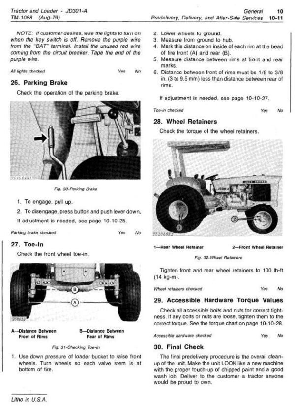 tm1088-2.jpg John Deere 301A Utility Tractor Technical Service Manual