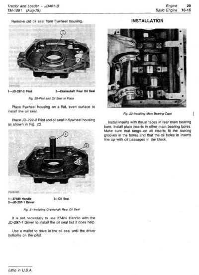 John Deere 401B Utility Tractor Technical Service Manual - Image 4