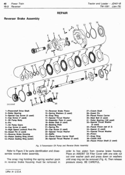 John Deere 401B Utility Tractor Technical Service Manual - Image 3