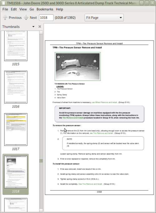 John Deere 250D, 300D Series 2 Dump Truck Technical Manual (S.N. 626761 – 642000)