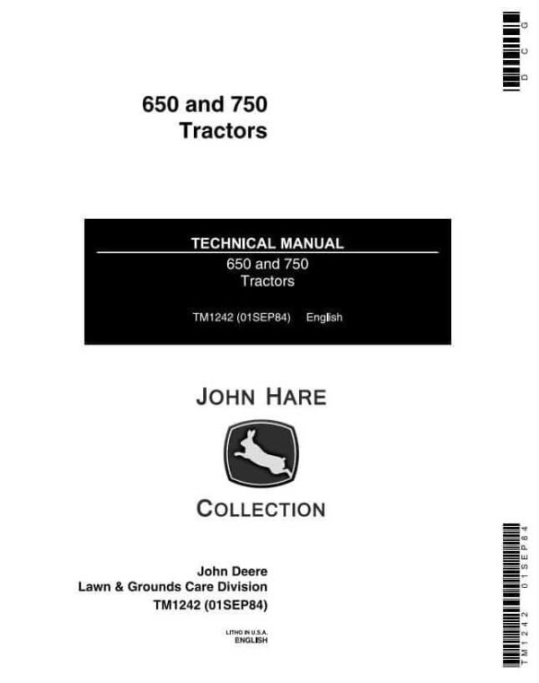tm1242-0.jpg John Deere 650 Tractor Technical Service Manual