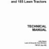 John Deere 130,180, 185 Riding Lawn Tractors Service Manual