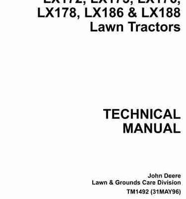 John Deere LX172 LX173 LX176 Lawn Tractors Service Manual