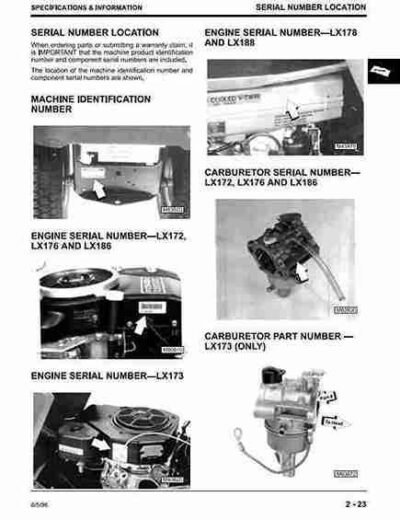 John Deere LX172 LX173 LX176 Lawn Tractors Service Manual - Image 3