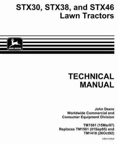 John Deere STX30D Riding Lawn Repair Manual