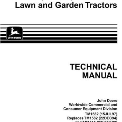 John Deere GT242 GT262 GT275 Lawn Garden Tractors Technical Manual
