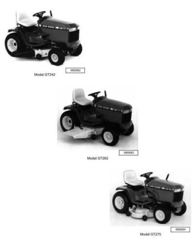 John Deere GT242 GT262 GT275 Lawn Garden Tractors Technical Manual - Image 4