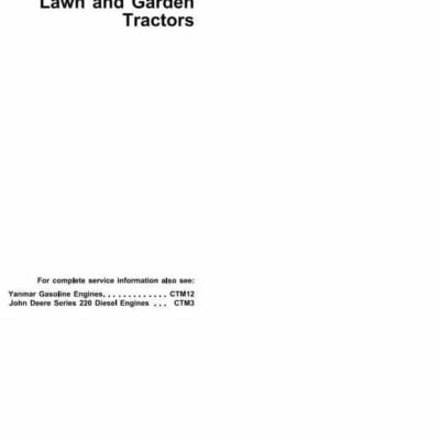John Deere 316, 318, 420 Tractors Diagnostic Service Manual