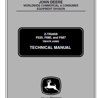 John Deere F620, F680, F687 ZTrak Technical Service Manual