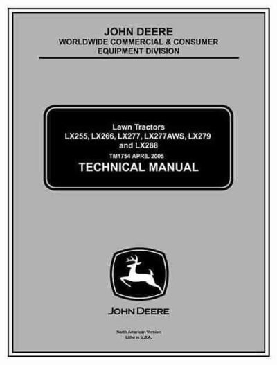 John Deere LX277 LX277AWS LX279 Tractors Service Manual