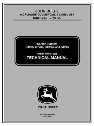 John Deere GT235 GT245 Service Repair Manual