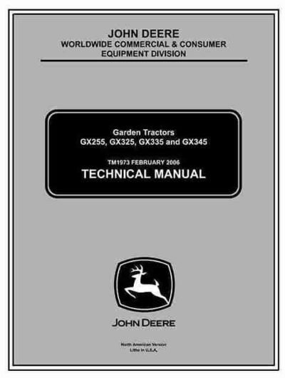 John Deere GX335 GX345 Lawn and Garden Service Manual
