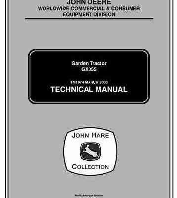 John Deere GX355D Lawn and Garden Service Manual