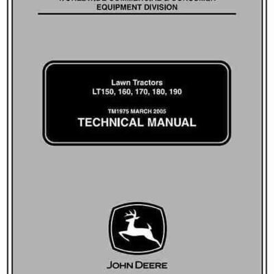 John Deere LT150 LT190 Lawn Tractors Technical Service Manual