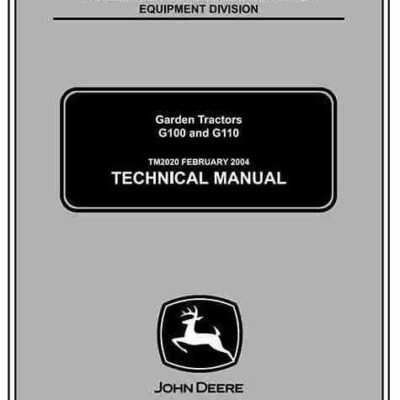 John Deere G100 G110 Lawn and Garden Tractors Technical Manual