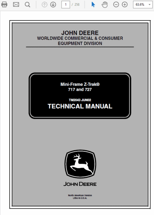 John Deere 717, 727 ZTrak Technical Service Manual