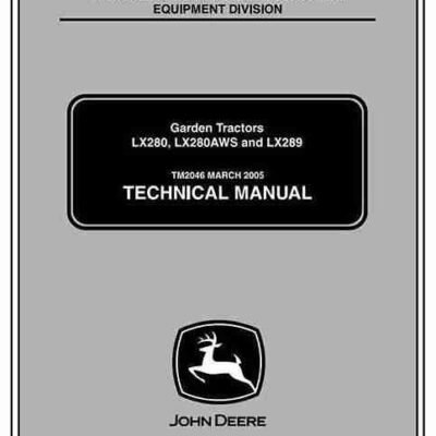 John Deere LX280 LX280AWS LX289 Lawn Tractor Repair Manual