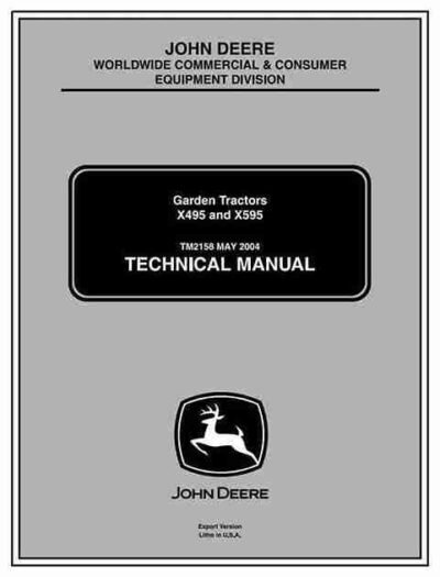 John Deere X495 X595 Lawn and Garden Tractors Service Manual