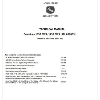 John Deere 1450CWS 1550CWS Diagnostic Technical Manual