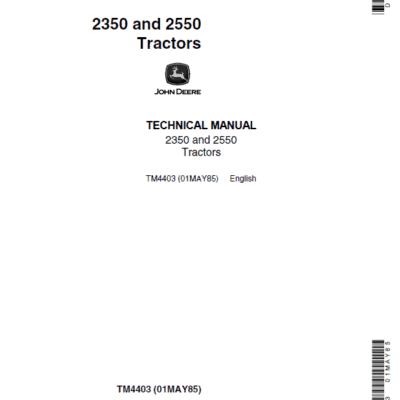 John Deere 2350, 2550 Tractors Repair Technical Manual