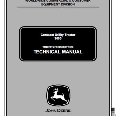 John Deere 3005 Compact Utility Tractor Repair Technical Manual