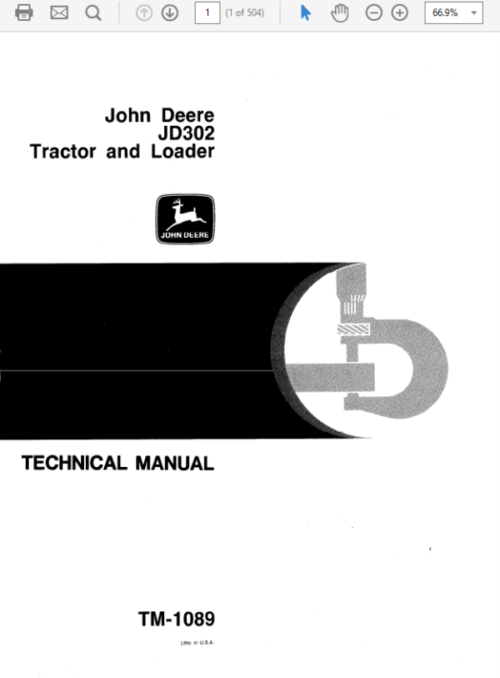 John Deere 302 Tractor and Loader Repair Technical Manual