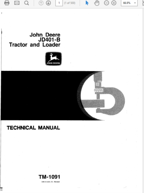John Deere 401B Tractor and Loader Technical Manual