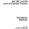 John Deere 240, 245, 260, 265, 285, 320 Lawn Garden Tractors Technical Manual John Deere 240, 245, 260, 265, 285, 320 Lawn Garden Tractors Technical Manual