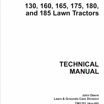 John Deere 130 185 Lawn Tractors Technical Manual