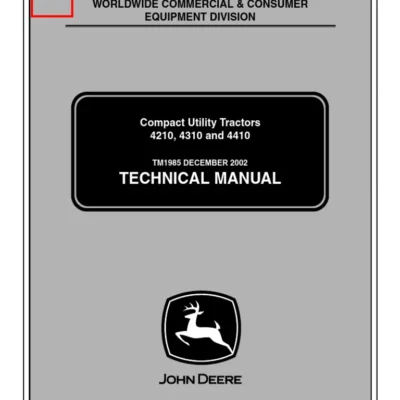 John Deere 4210, 4310, 4410 Compact Utility Tractors Technical Manual
