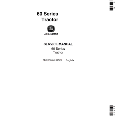 John Deere 60, 620, 630 (60 Series) Tractors Technical Manual