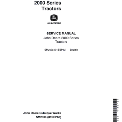 John Deere 2010 Row-Crop, RC Utility, Hi-Crop Tractor Technical Manual