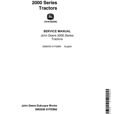 John Deere 2010 Wheel Tractor Repair Technical Manual