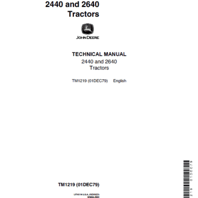 John Deere 2440, 2640 Tractors Repair Technical Manual