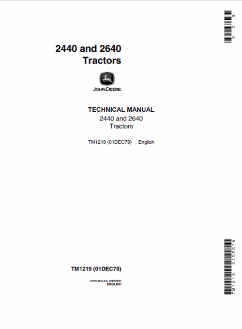 John Deere 2440, 2640 Tractors Repair Technical Manual