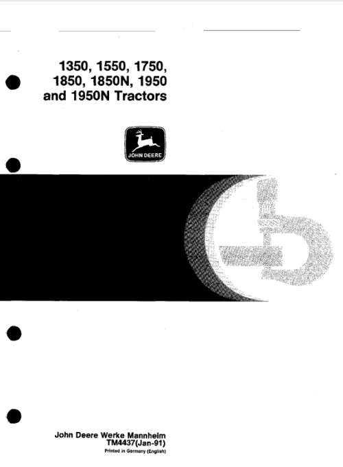 John Deere 1350 1950 1950N Tractors Technical Manual