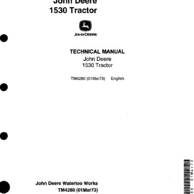 John Deere 1530 Tractor Repair Technical Manual