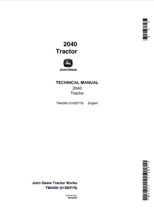 John Deere 2040 Tractor Repair Technical Manual