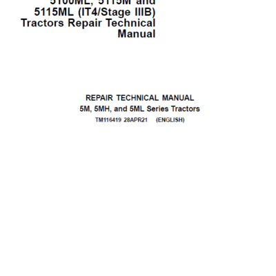John Deere 5100M, 5100MH, 5100ML, 5115M, 5115ML (IT4) Tractors Repair Manual