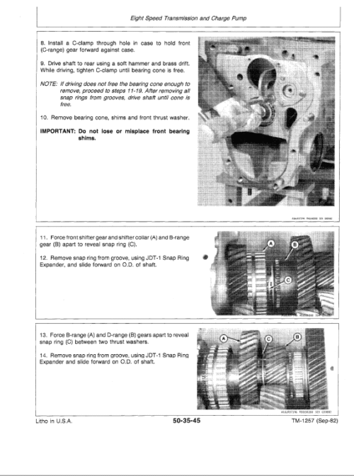 John Deere 4050, 4250, 4450 Tractors Repair Technical Manual