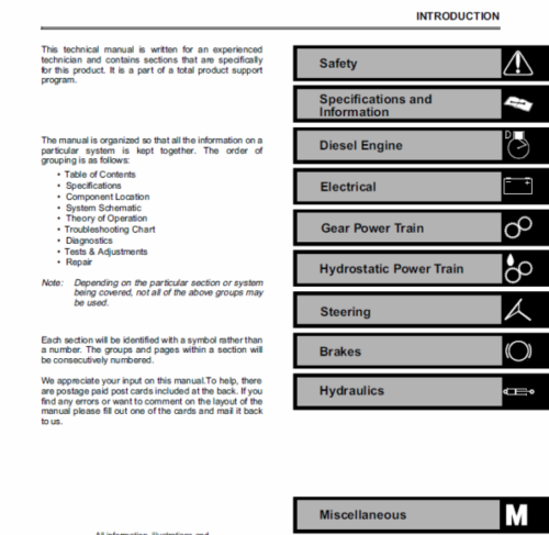 John Deere 4100 Compact Utility Tractors Technical Manual