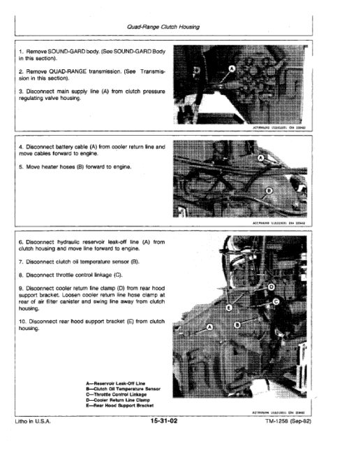 John Deere 4650, 4850 Tractors Repair Technical Manual
