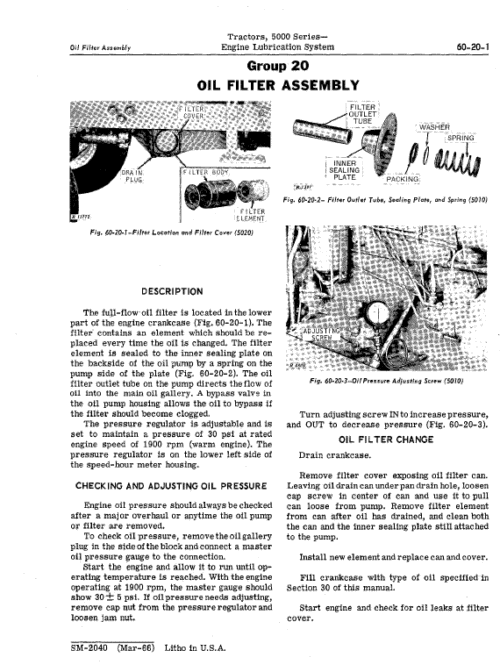 John Deere 5010, 5020 Tractors Repair Technical Manual SM2040 & (TM1022)