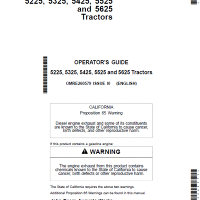 John Deere 5225 5603 5625 Tractors Service Repair Manual