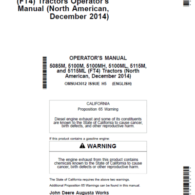 John Deere 5085M 5115ML (FT4) Tractors Repair Manual